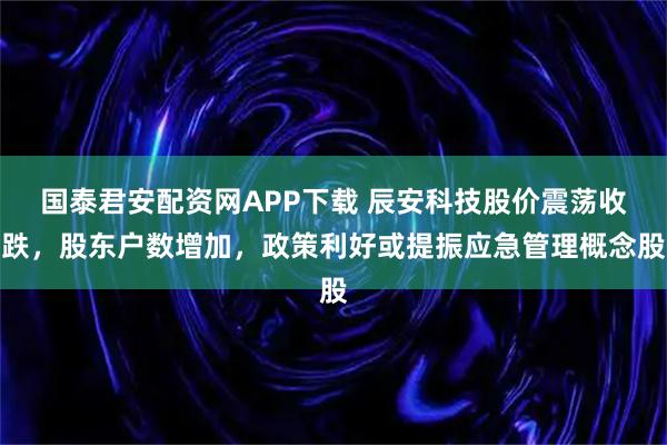国泰君安配资网APP下载 辰安科技股价震荡收跌，股东户数增加，政策利好或提振应急管理概念股
